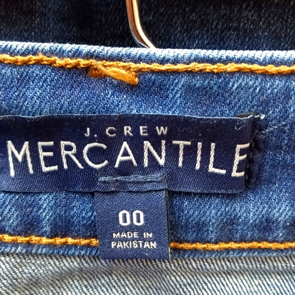 J Crew Mercantile Skirt Size 00 Button Front Almost to Knee (16") mini denim - Picture 3 of 6
